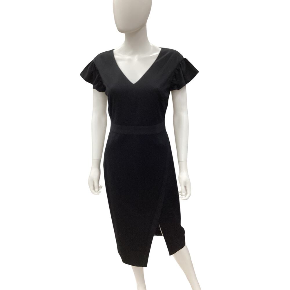 NWT Kimora Lee Simmons Dress Women’s Size 10 Flared Ruffled Short Sleeve Black